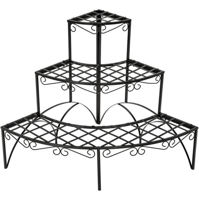 tectake Flower Shelf Round with 3 Levels Planteopsats - Byg selv plantetrappe - Byg-selv.info